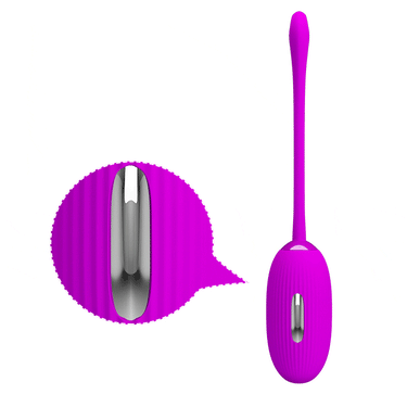 Vibratore a Uovo Ricaricabile con Shock e Telecomando, Silicone Viola